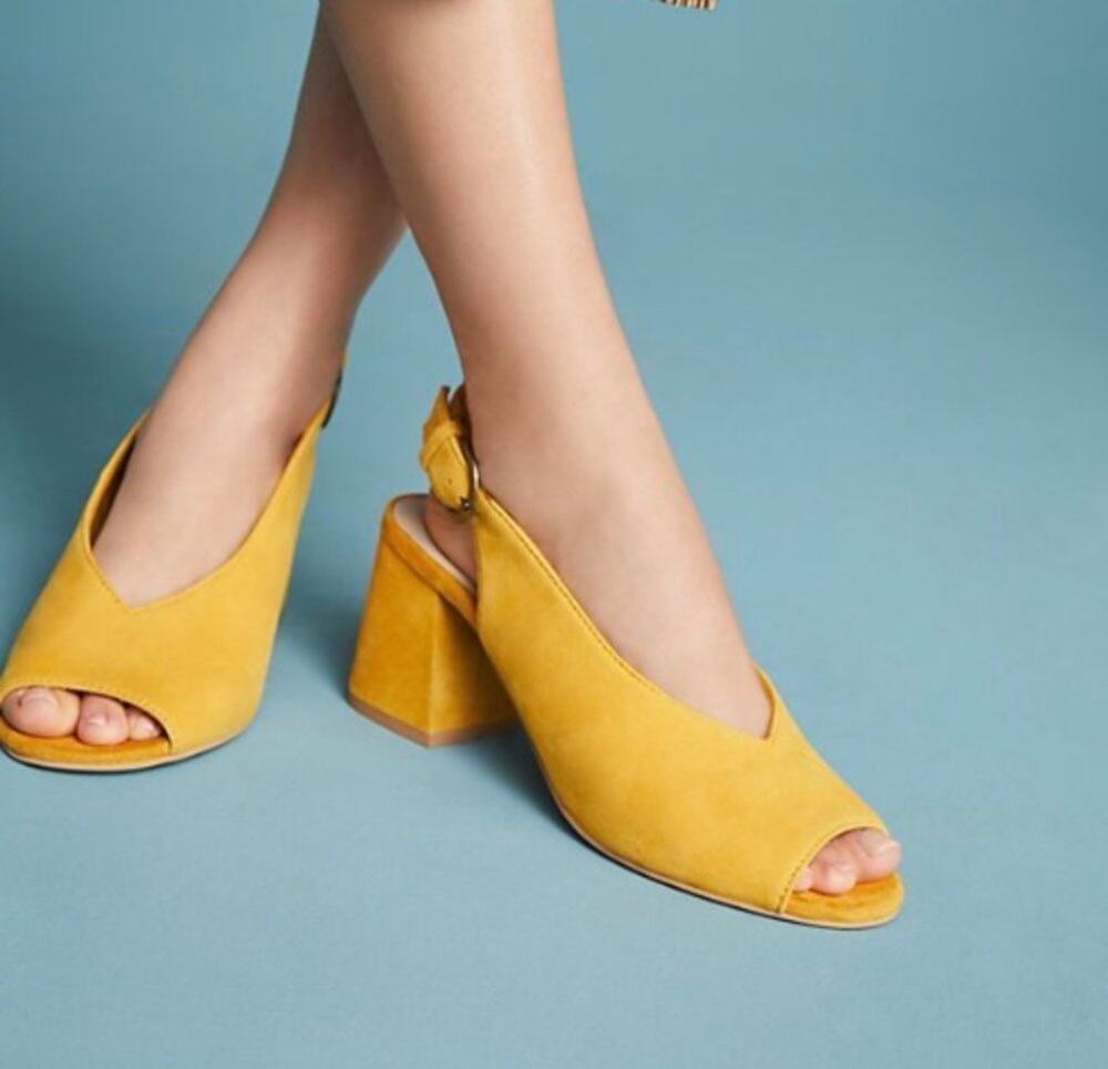 Seychelles Mustard Yellow Slingback Sandals 8
